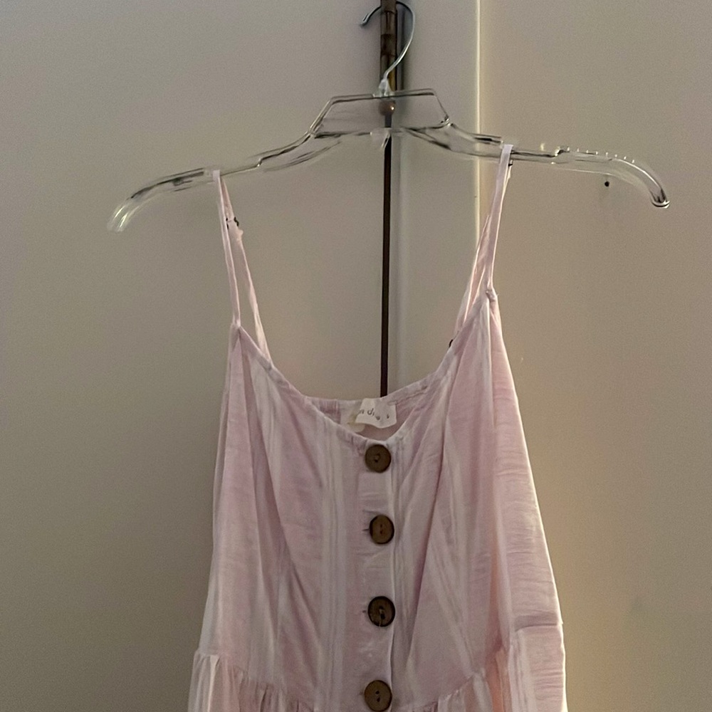 Pink and white striped summer dress
